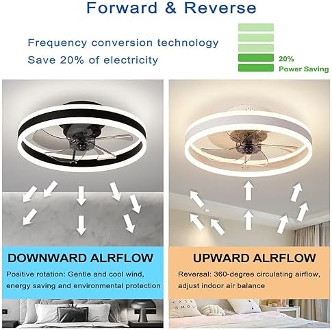 Jolof Store LED Ceiling Fan with Light | 50CM Modern Reversible Gold Fan