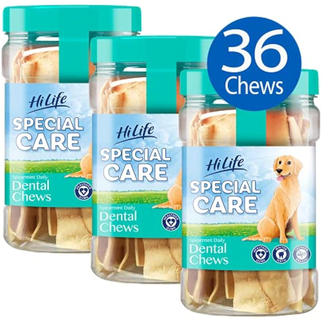 Jolof Store Spearmint Dog Dental Chews – Rawhide Tartar Control (36 Pack)