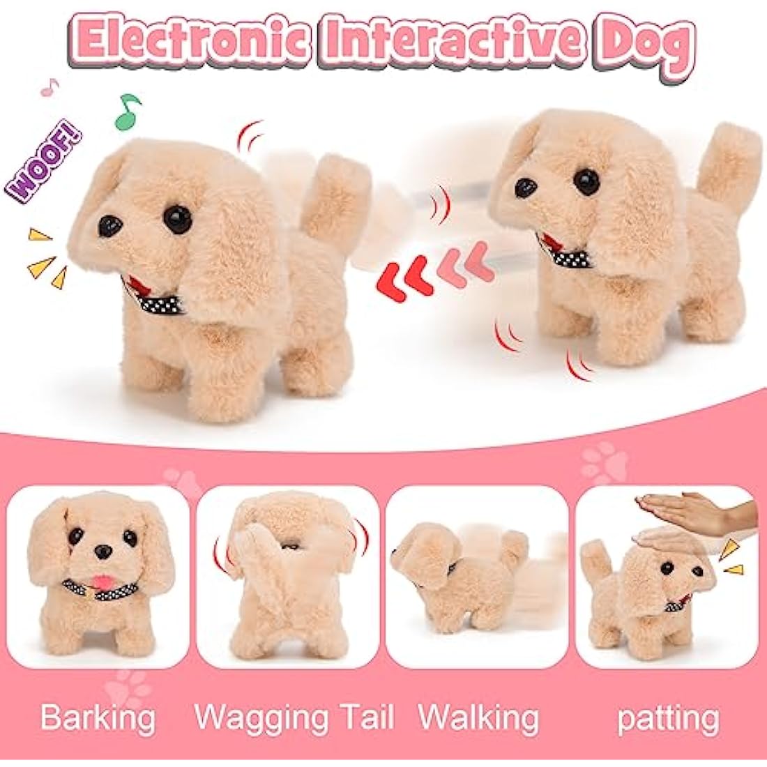 Tacobear Interactive Plush Puppy Toy – 13-Piece Pet Grooming Playset