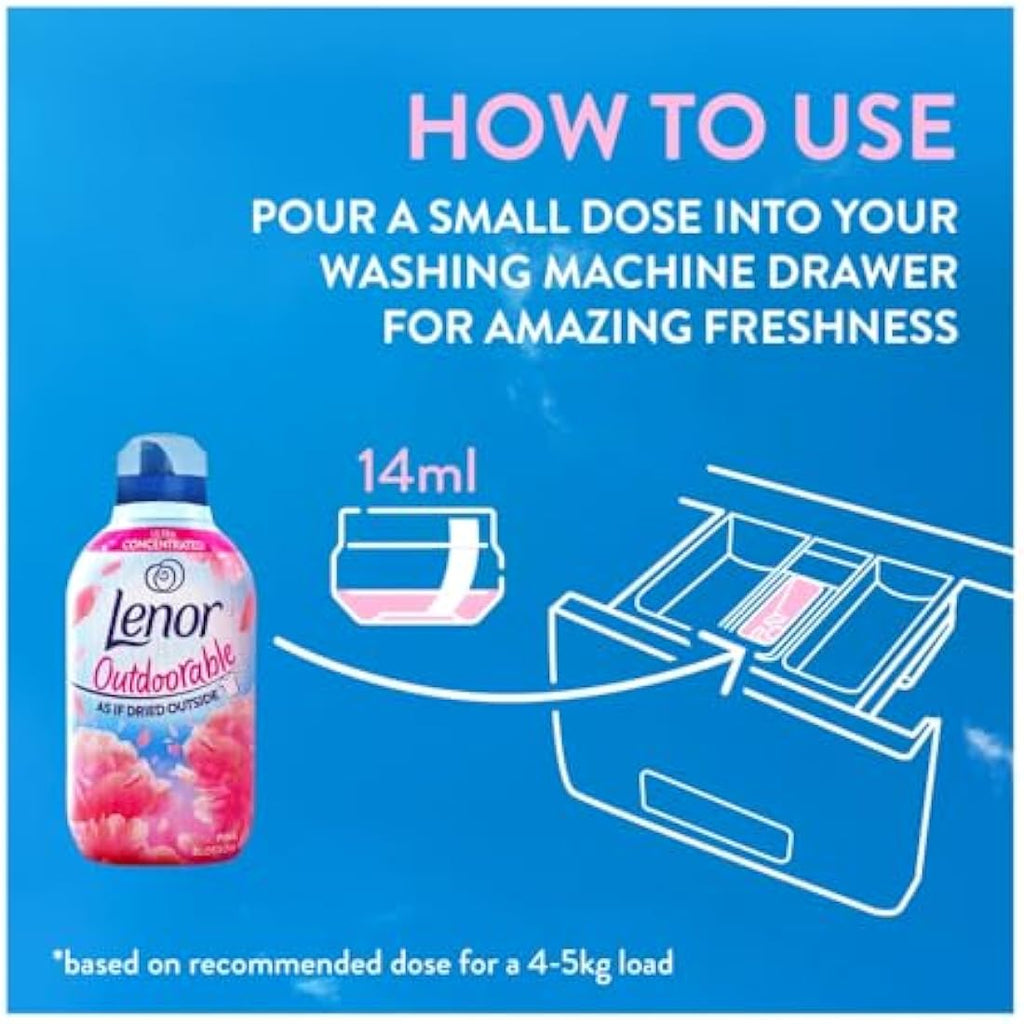 Lenor Outdoorable Pink Blossom Fabric Conditioner - 55 Washes, 770ml