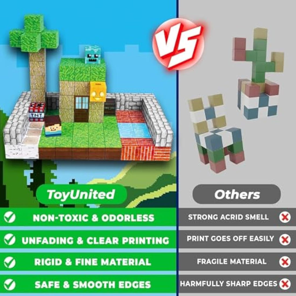 ToyUnited 150PCS Magnetic Building Blocks – STEM Sensory Construction Cubes
