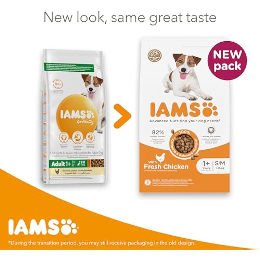 IAMS Adult Small & Medium Dry Dog Food - Chicken & Wheat Free - 12kg