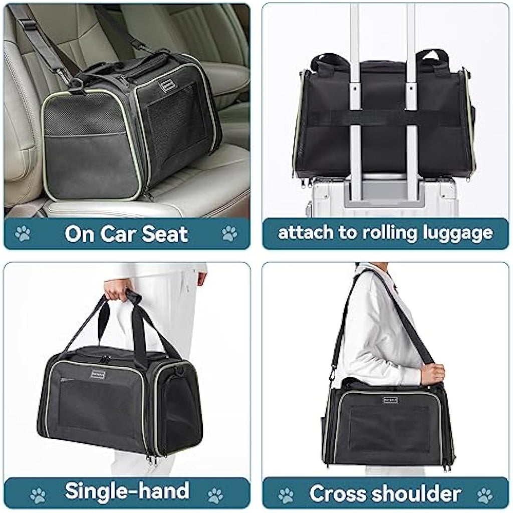 Petsfit Soft Cat Carrier | Airline Approved Small Dog Bag with Fleece Mat
