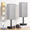 Aooshine Bedside Lamps Set of 2 | USB C+A Ports & 3-Color Modes