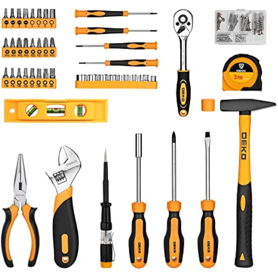 DEKOPRO 138 Piece Home Tool Kit – Universal DIY Repair Set with Case