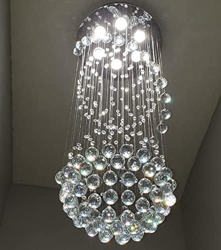 Modern K9 Crystal Chandelier – Spiral Flush Mount Light