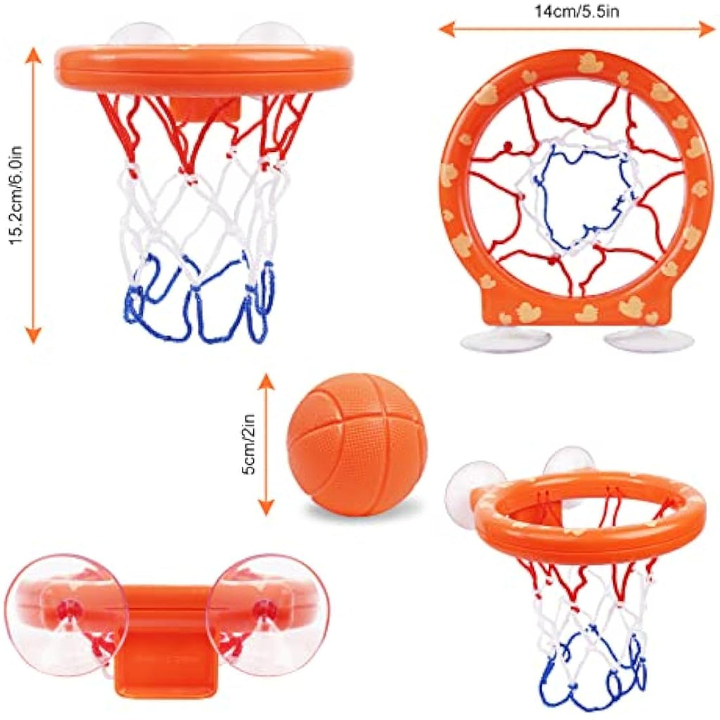 Vicloon Bath Basketball Hoop Set | 5 Balls & Suction Cup Toddler Toy