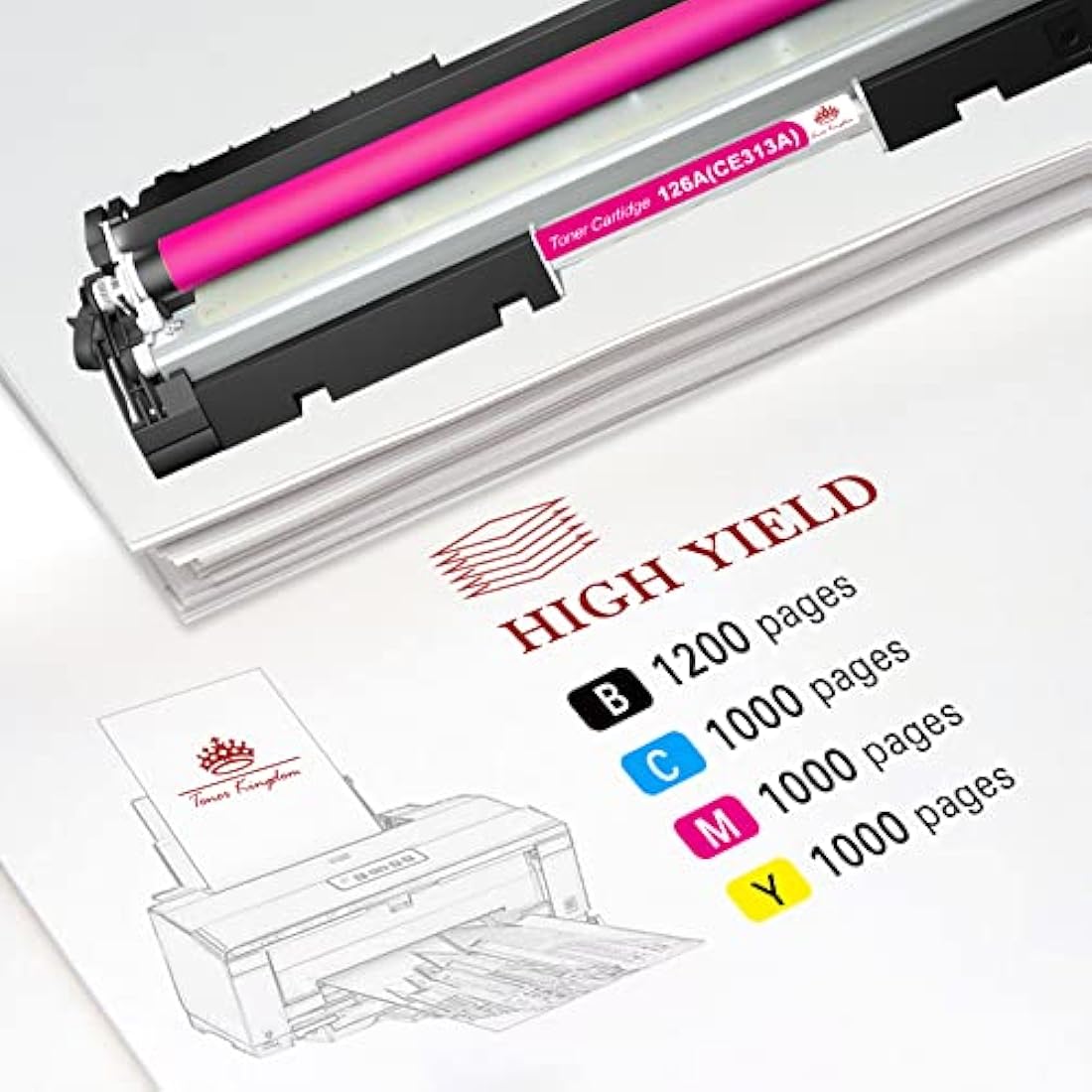 Toner Kingdom 126A 130A Remanufactured Toner Cartridges for HP LaserJet - 4 Pack