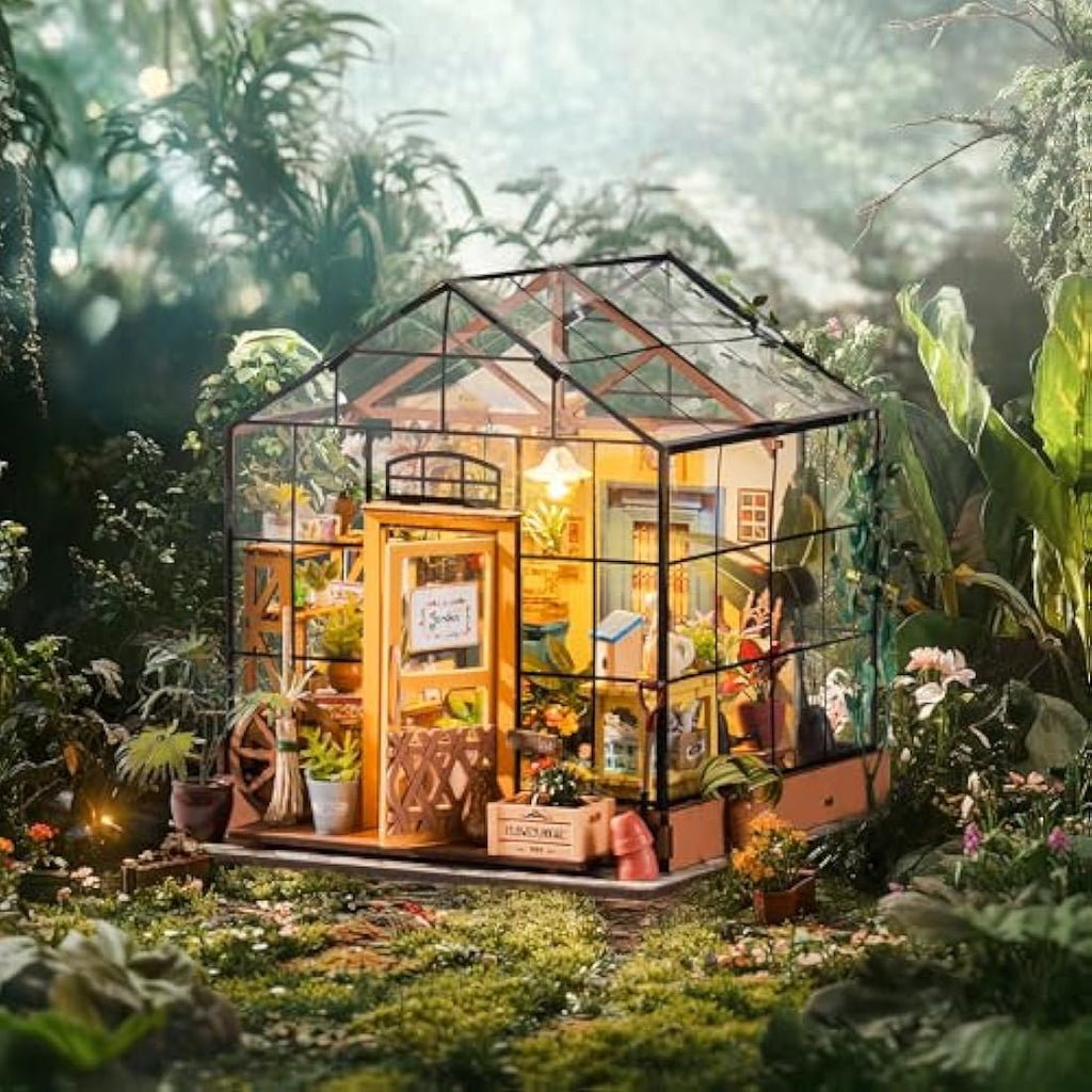 Rolife DIY Miniature Dollhouse Kit – Cathy's Flower House Greenhouse