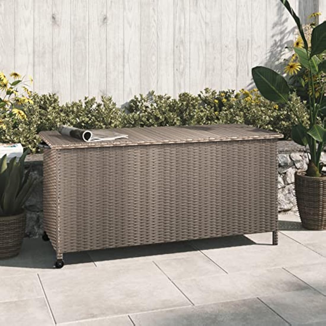 Grand Patio 480L Outdoor Deck Box – Weatherproof Resin Wicker Storage