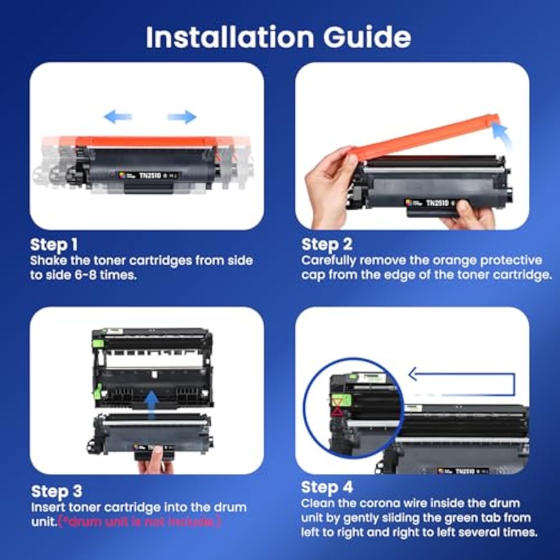 Hookink TN2510 Black Toner Cartridge 2-Pack for Brother HL-L2400DW
