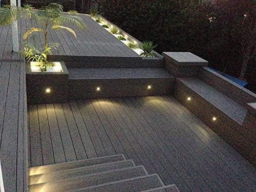 INDARUN Warm White LED Decking Lights - IP67 Waterproof Plinth Kit, 10 Pack