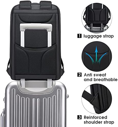 BANGE Business Smart Laptop Backpack | Waterproof 15.6 Inch with USB Port
