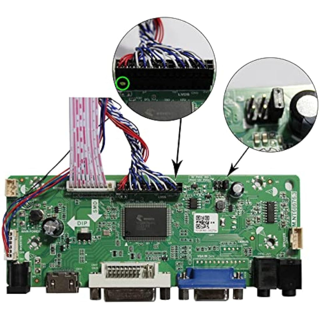 VGA DVI LVDS Controller Board for 15.6-17.3" 1920x1080 LED LCD