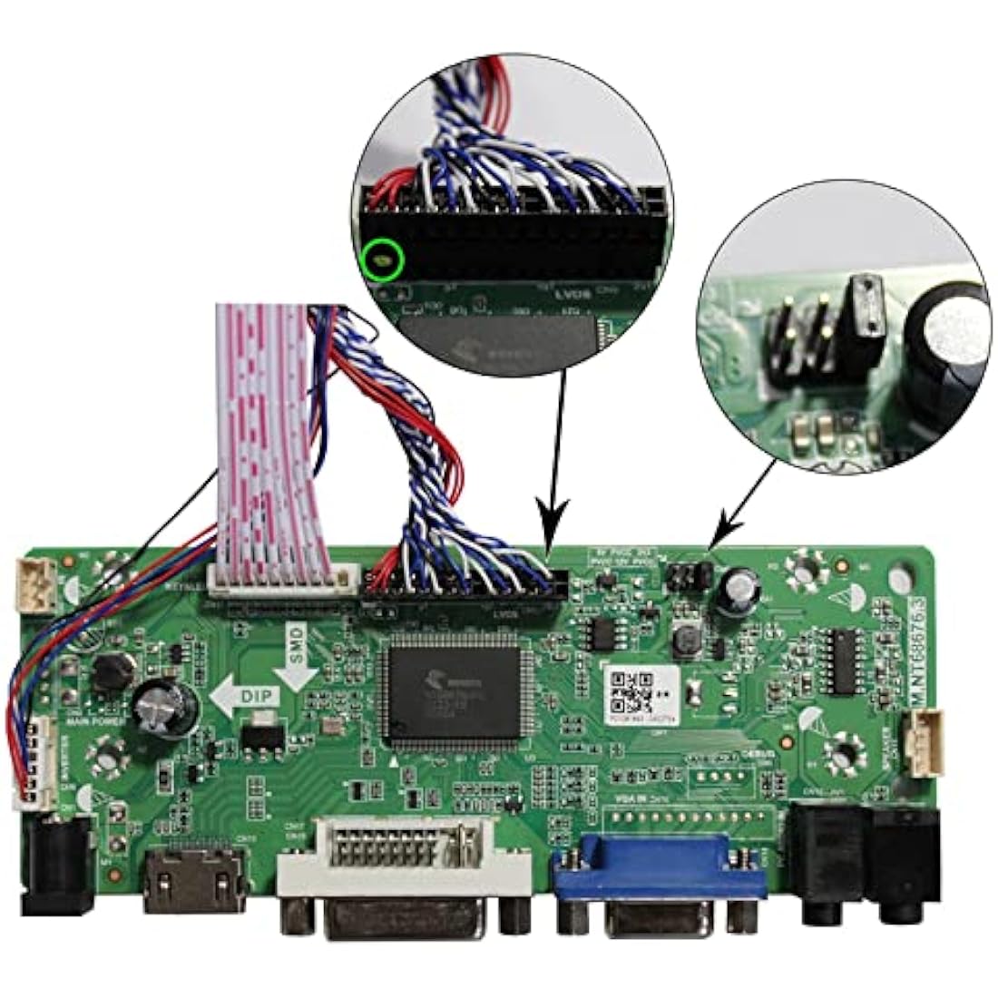 VGA DVI LVDS Controller Board for 15.6-17.3" 1920x1080 LED LCD