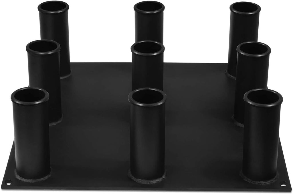 Yes4All Vertical Barbell Holder Stand | 9-Slot Steel Olympic Bar Rack