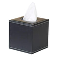 PU Leather Tissue Box Cover – Square Napkin Dispenser in Black