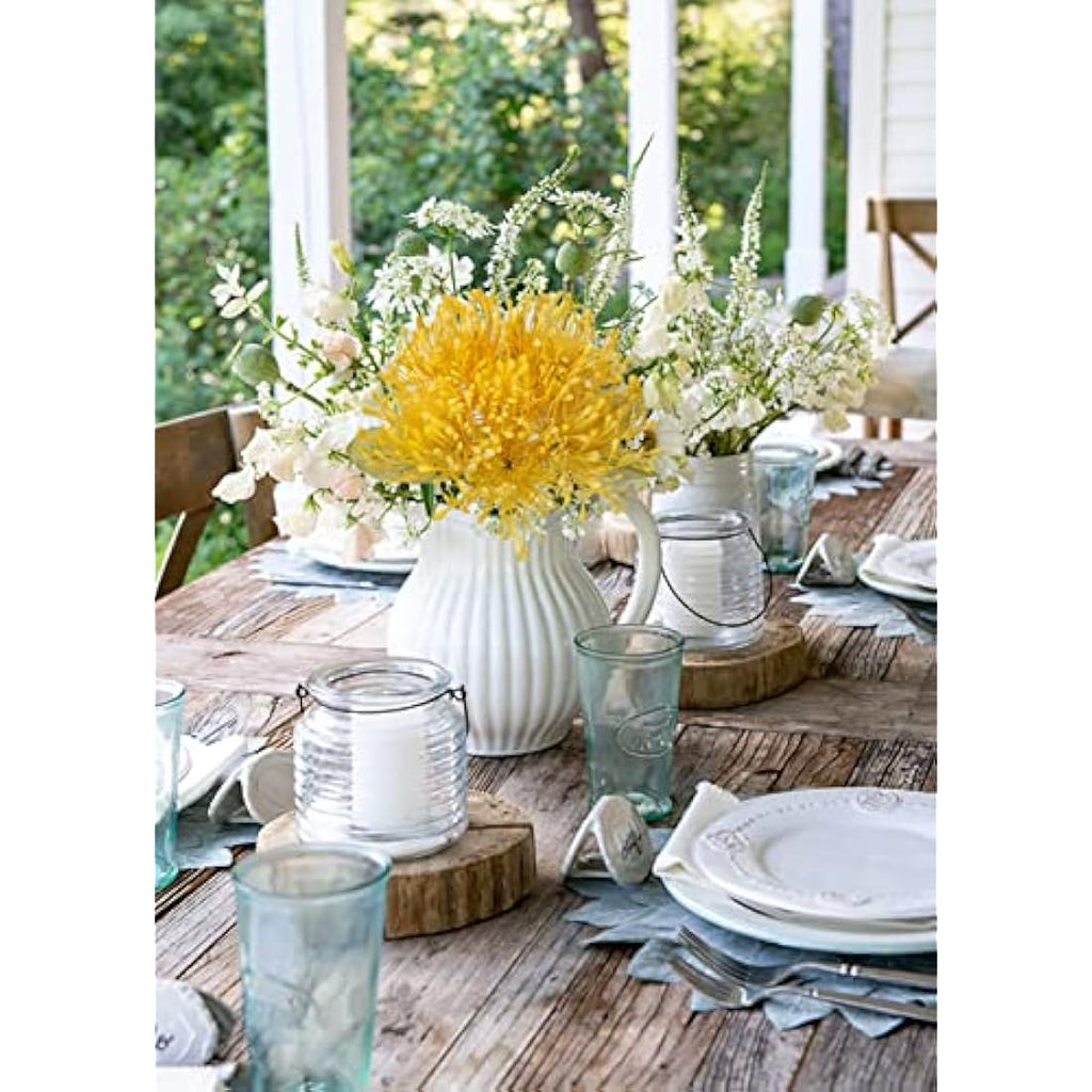 Briful 6 PCS Yellow Artificial Spider Mum Chrysanthemum Flowers - 12"