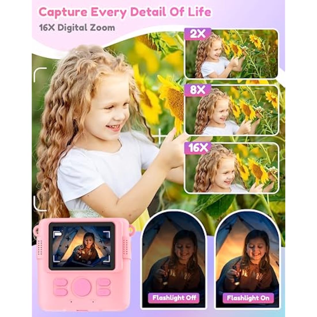 YORKOO Kids Instant Print Camera – 1080P HD Digital Camcorder with 32GB SD