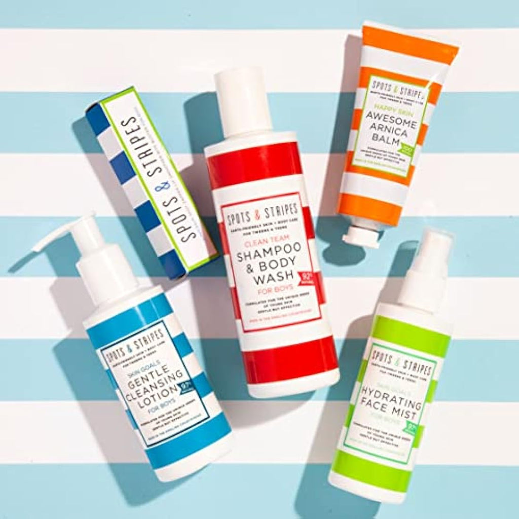 Spots & Stripes Teen Skincare Essentials Trio for Boys – 3-Piece Set