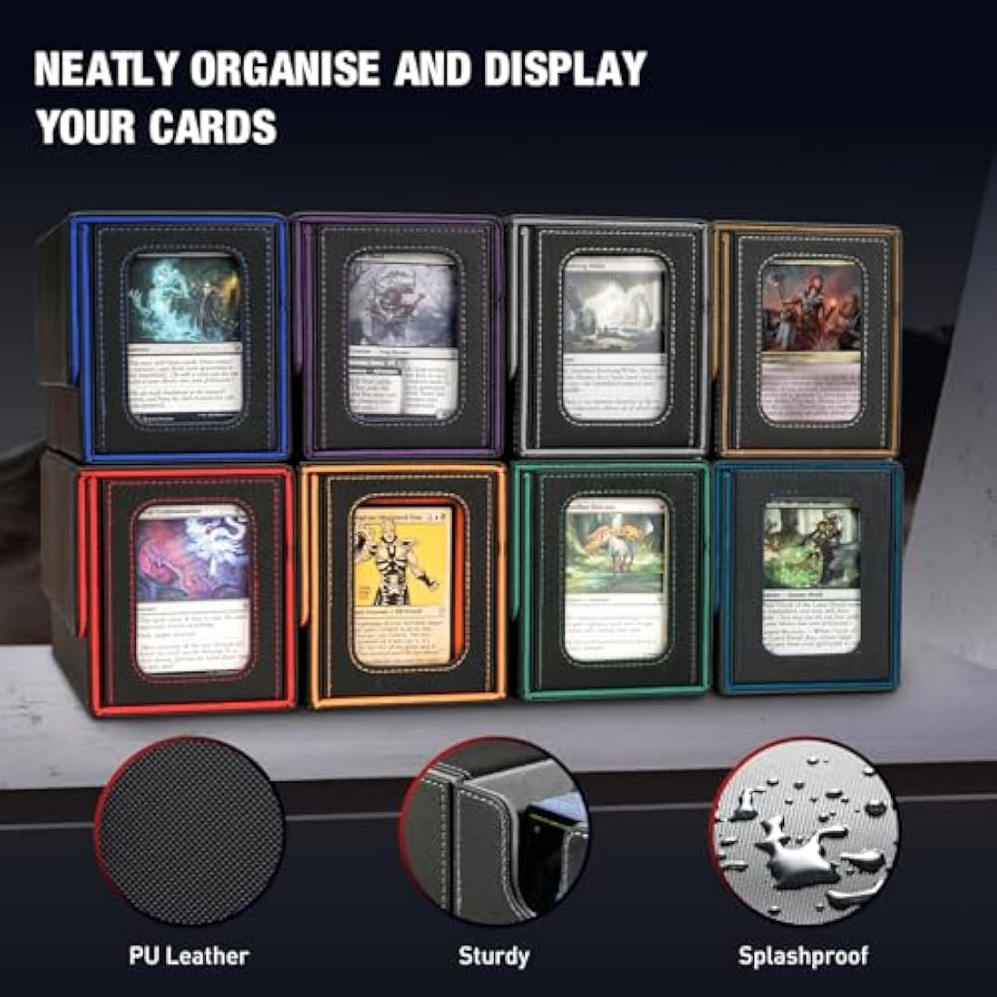 TiMOVO MTG Commander Deck Box | Magnetic Leather Case for 200+ Cards