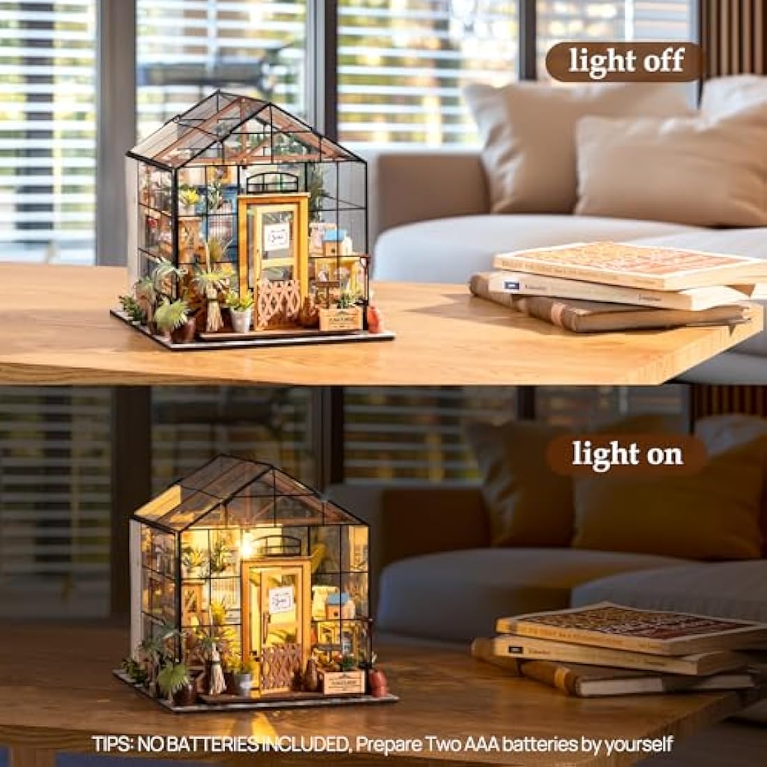 Rolife DIY Miniature Dollhouse Kit – Cathy's Flower House Greenhouse