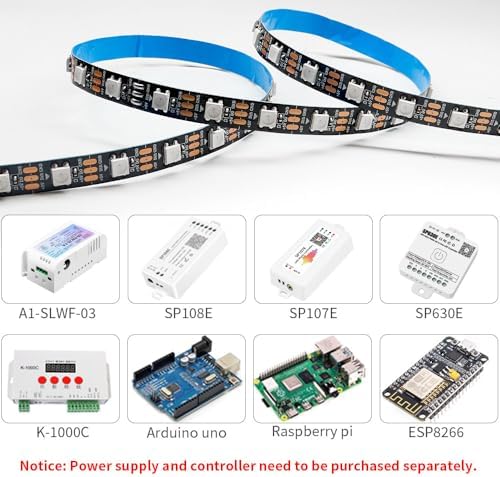 LOAMLIN WS2812B Individually Addressable RGB LED Strip | 16.4FT 300 LED DC5V