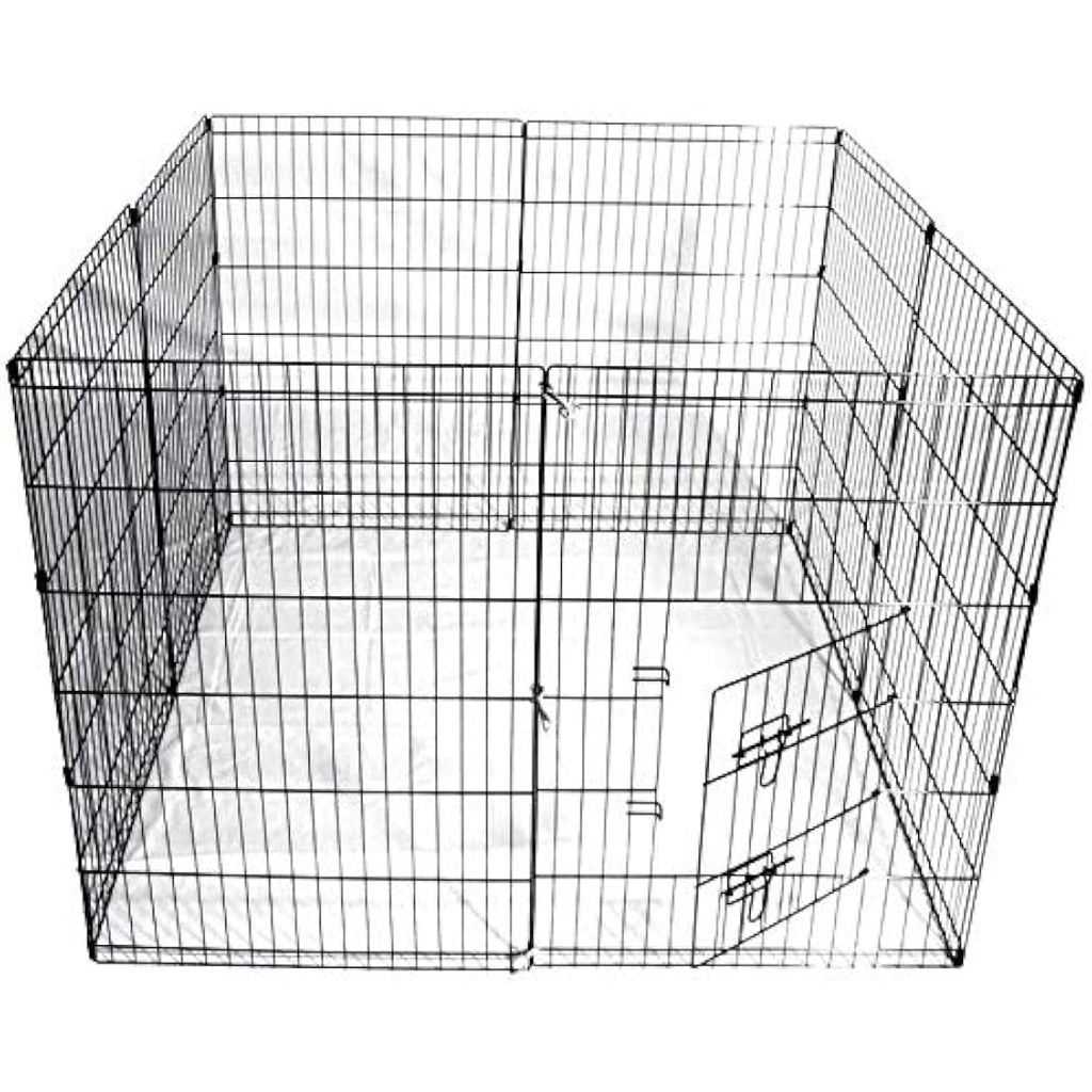 Underdog 8 Panel Foldable Pet Playpen | Indoor & Outdoor Dog Pen - 91cm Black