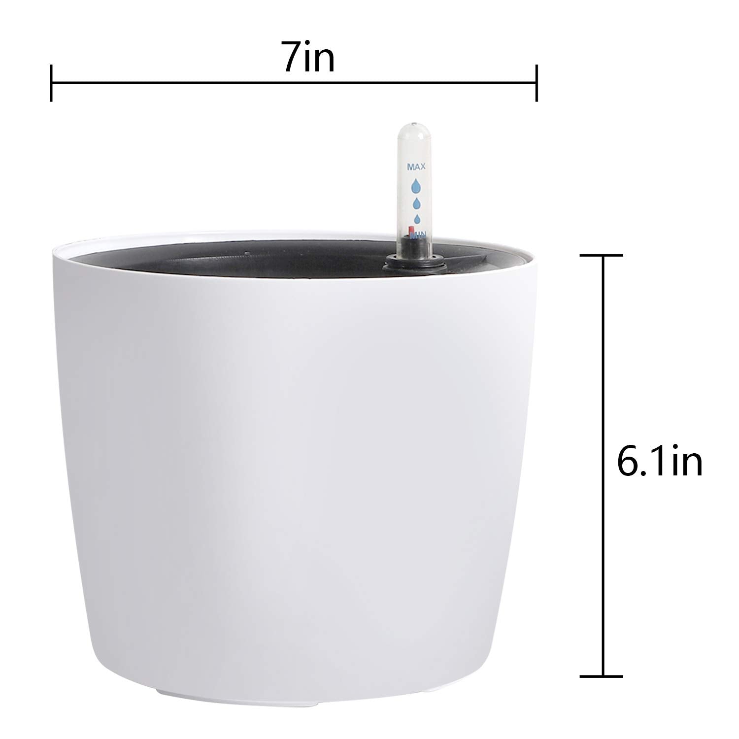 KINJOEK 7 Inch Self Watering Planter with Water Level Indicator, 4 Pack