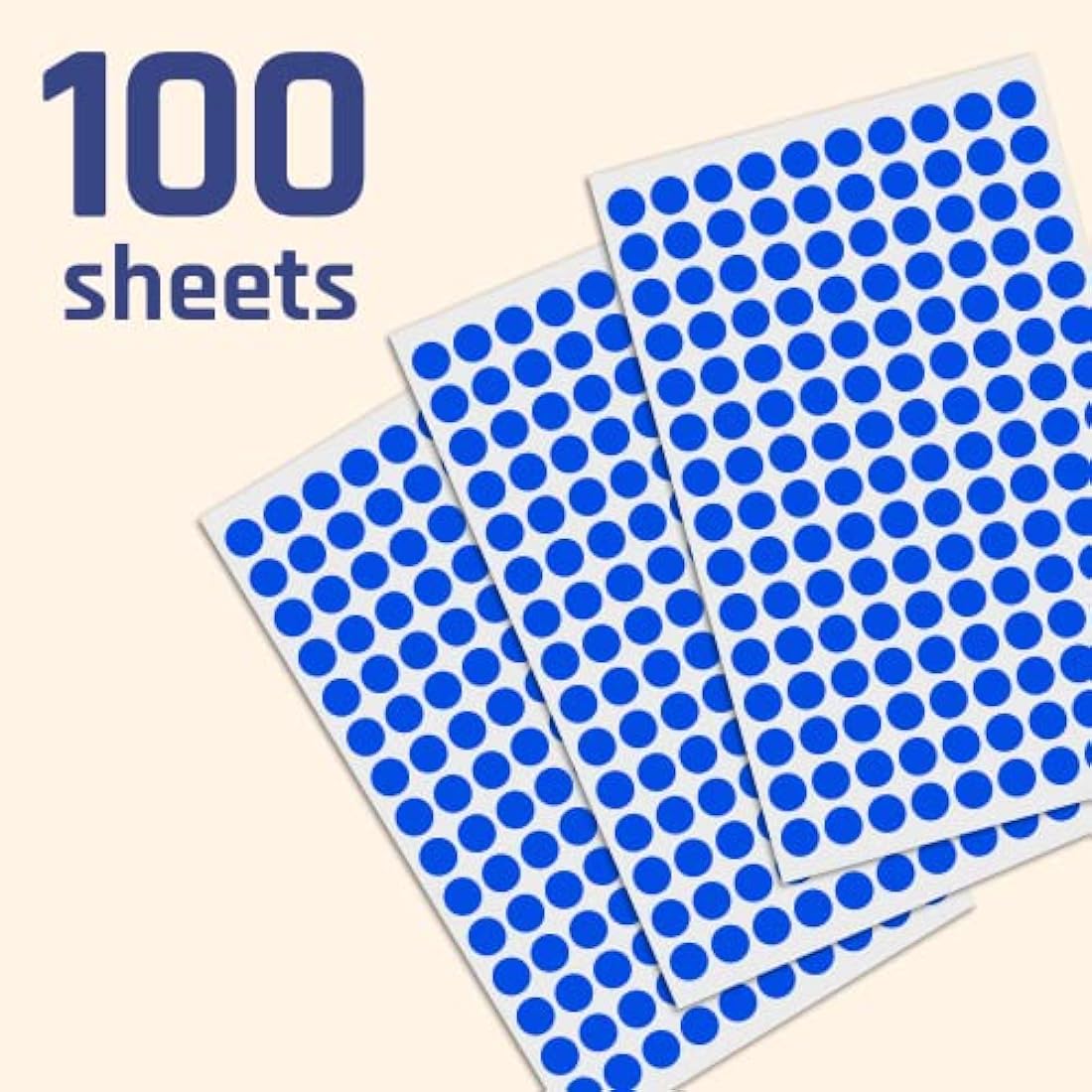 Jolof Store 10mm Round Blue Dot Stickers - 15,000 Self-Adhesive Labels