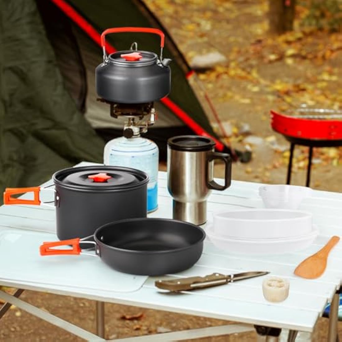 Camping Cookware Set | Anodized Aluminum Non-Stick Pot & Pan