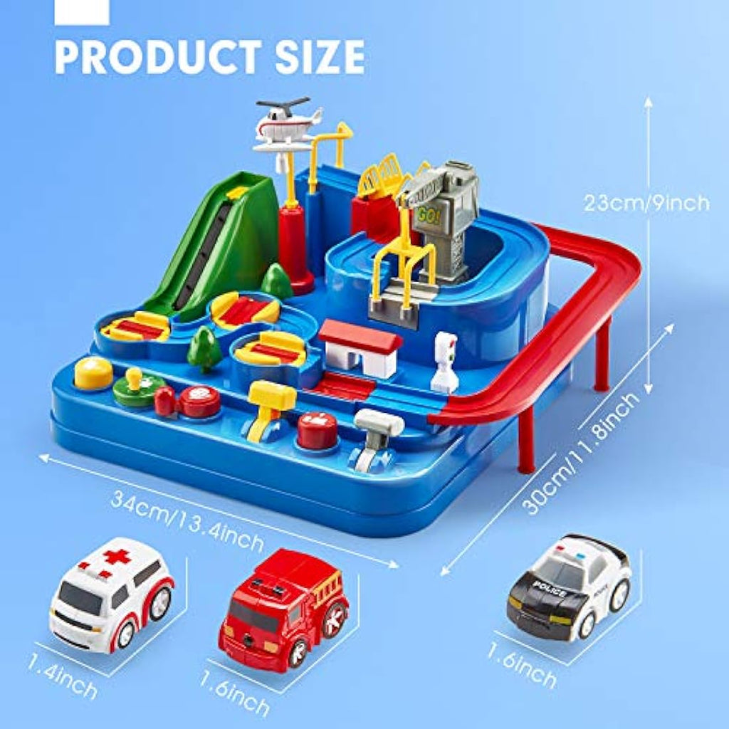 hahaland Kids Car Race Track – Large Montessori Educational Toy Playset