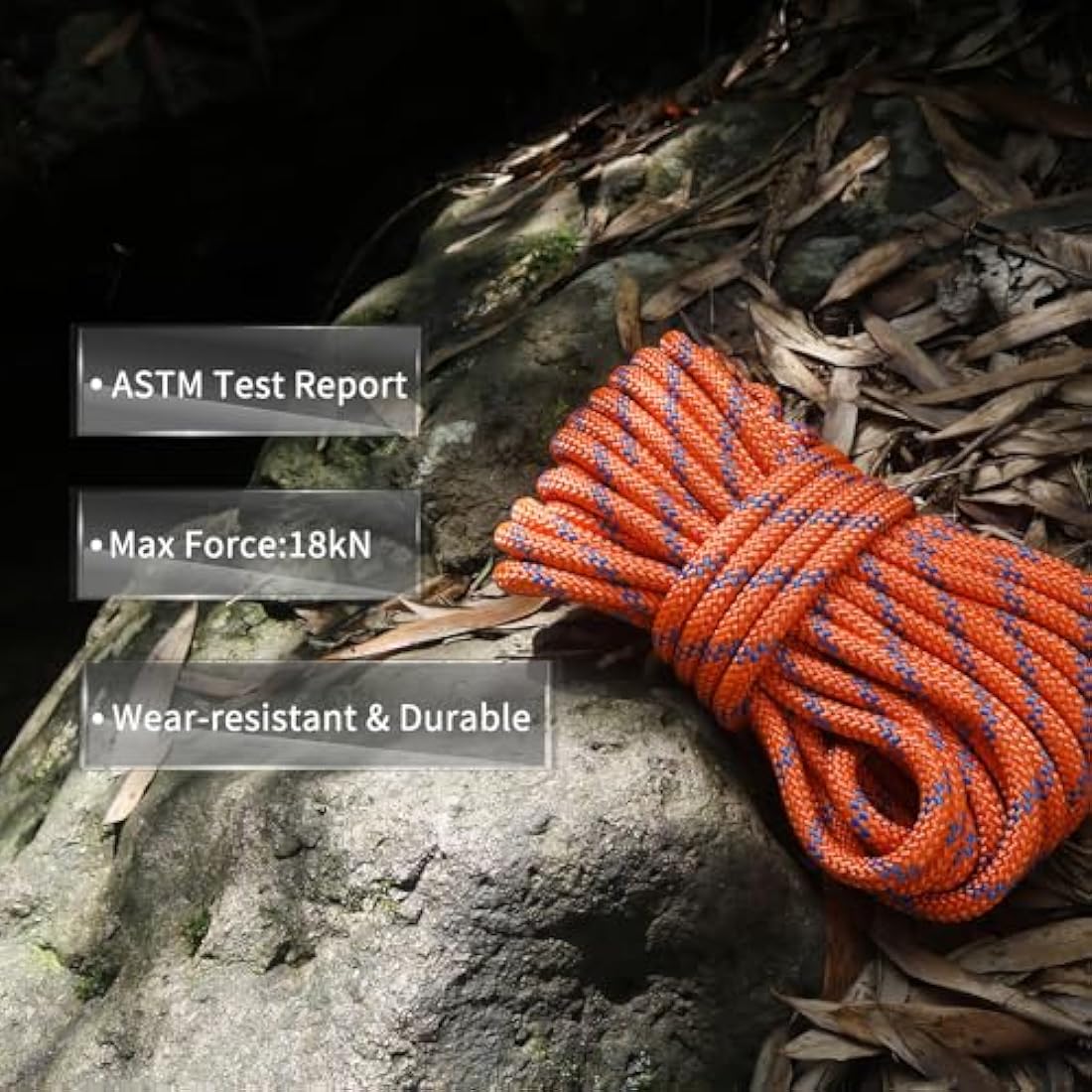 NewDoar 10mm Static Accessory Cord – 18KN High Strength Outdoor Utility Rope
