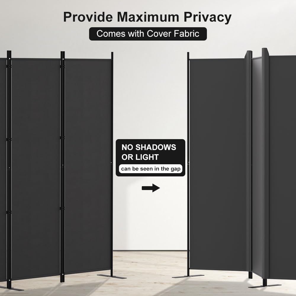 Kokorona Folding Room Divider 4 Panel, Portable Privacy Screen for Home Office, Partiton Wall Room Divider for Room Separation, Included-Cover Strips - image 5