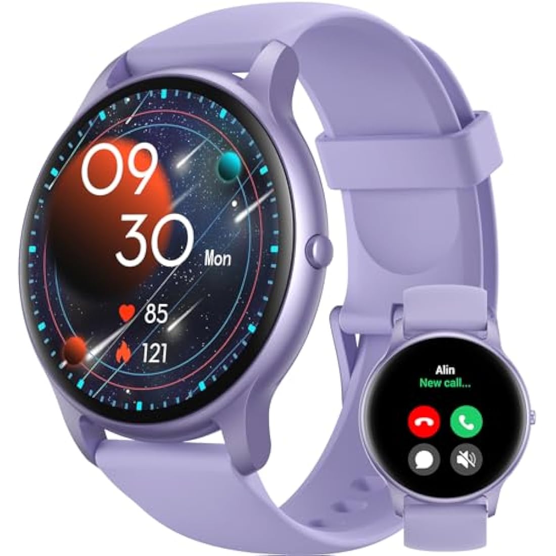 Parsonver Smart Watch with Bluetooth Call - IP68 Fitness Tracker, Purple