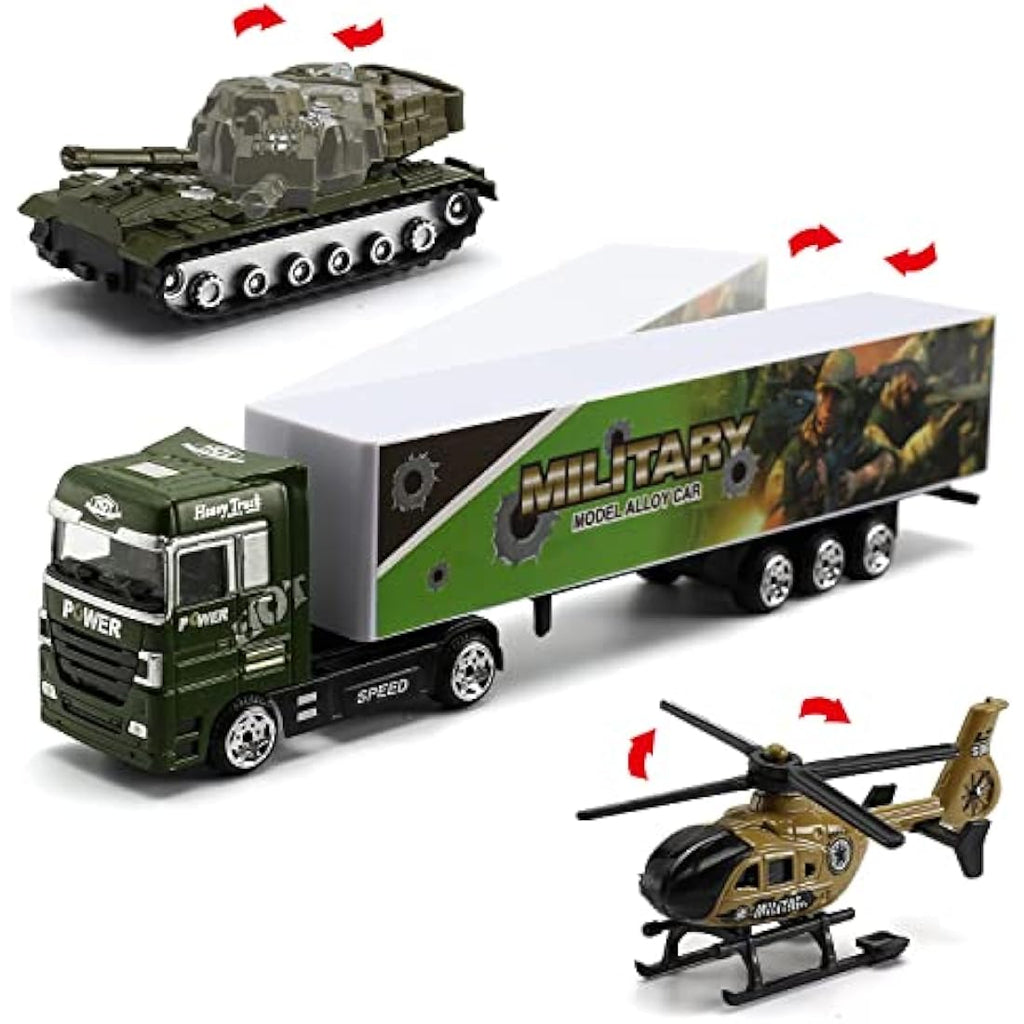 Military Carrier Truck – 26-in-1 Die-Cast Army Toy Playset