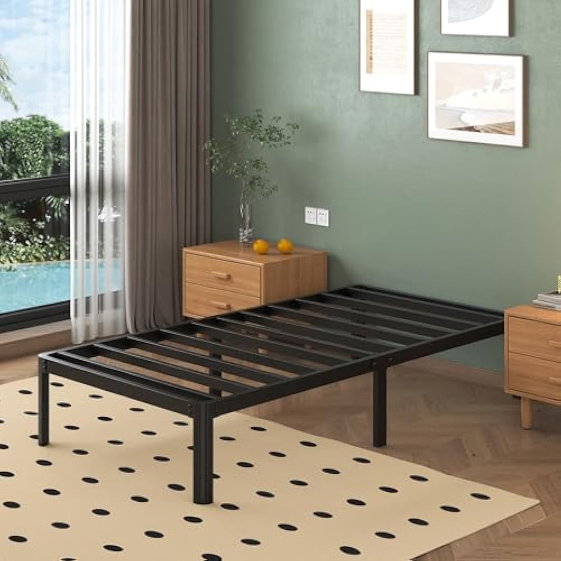 Lutown 2ft6 Small Single Metal Bed Frame – Heavy Duty 30cm High