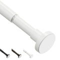 WELDUN Extendable Curtain Tension Rod | 48-67cm No Drill White Steel