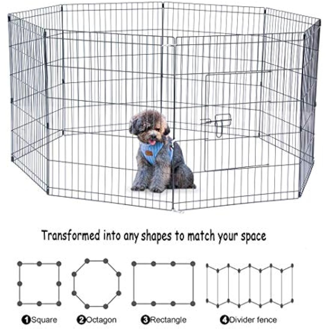 Underdog 8 Panel Foldable Pet Playpen | Indoor & Outdoor Puppy Pen - 76cm