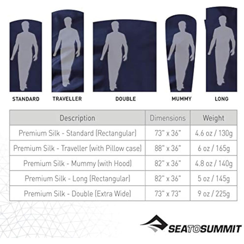 Sea to Summit Silk Sleeping Bag Liner – Elastic Mummy Hooded Inlett