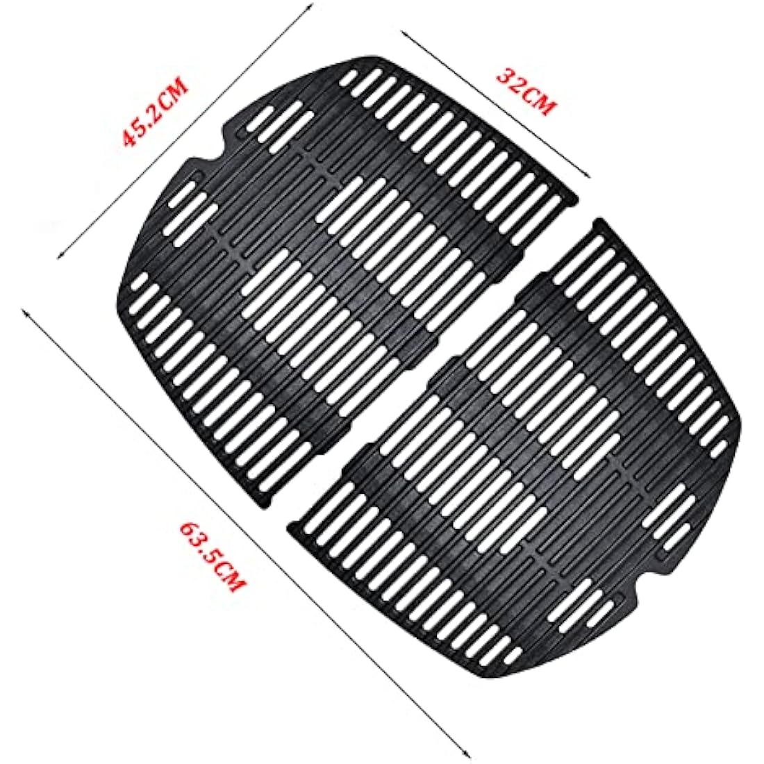GFTIME Cast Iron Cooking Grates for Weber Q300 Q3200 Series Grills, 2-Pack