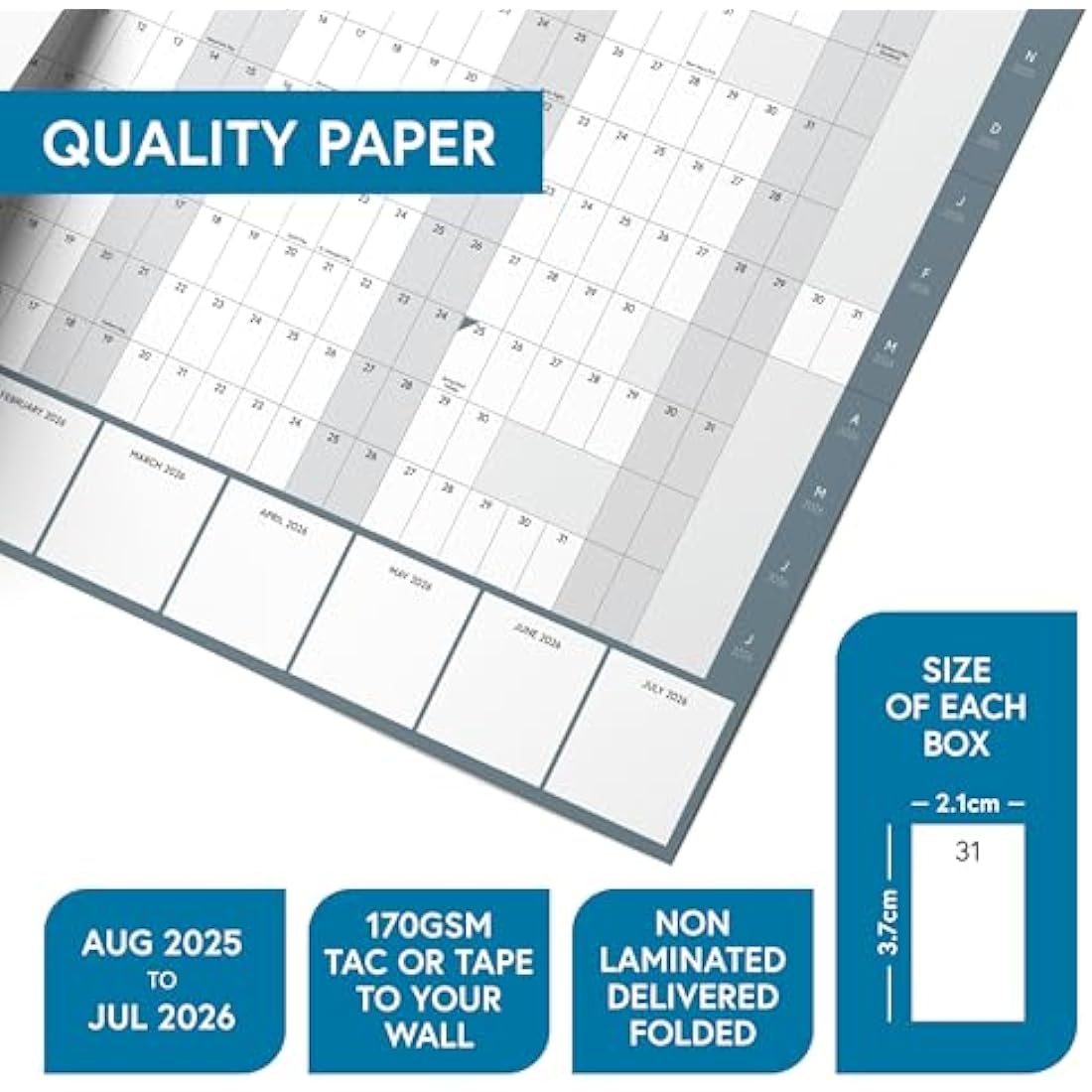 Clear Mind Concepts A1 Academic Wall Planner 2025-2026 | Monthly Organizer