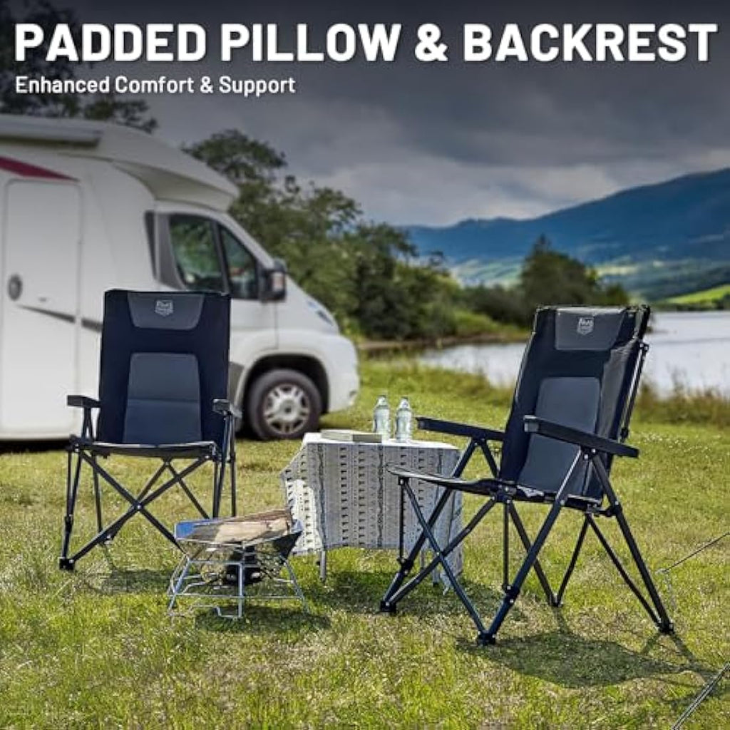 TIMBER RIDGE Heavy Duty Folding Camping Chair | 260kg Padded Recliner