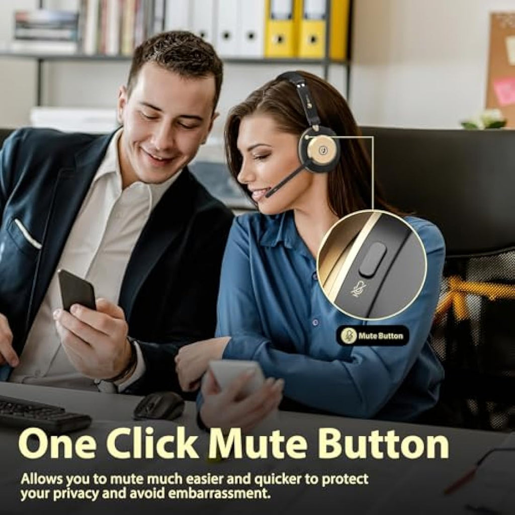 Earbay Wireless Bluetooth Headset with AI Noise Canceling & Charging Dock