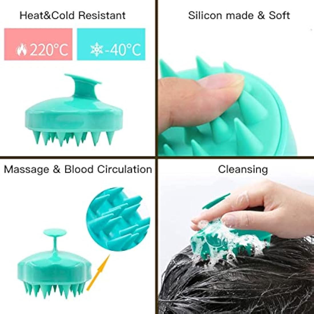 Jolof Store Scalp Massager & Body Brush Set | Silicone & Natural Bristle