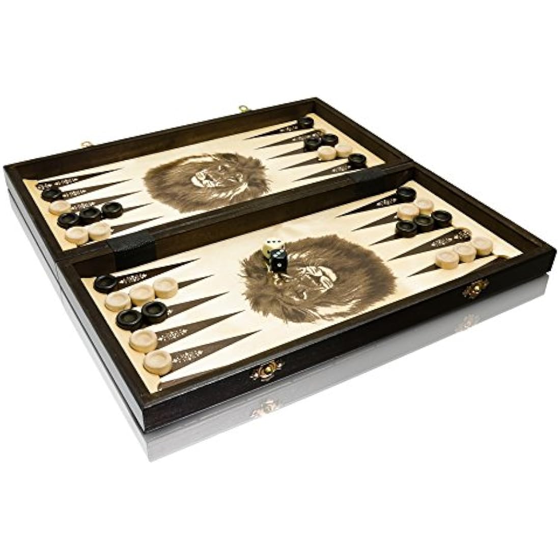 Jolof Store 3-in-1 Wooden Chess, Backgammon & Checkers Set - 40cm XL