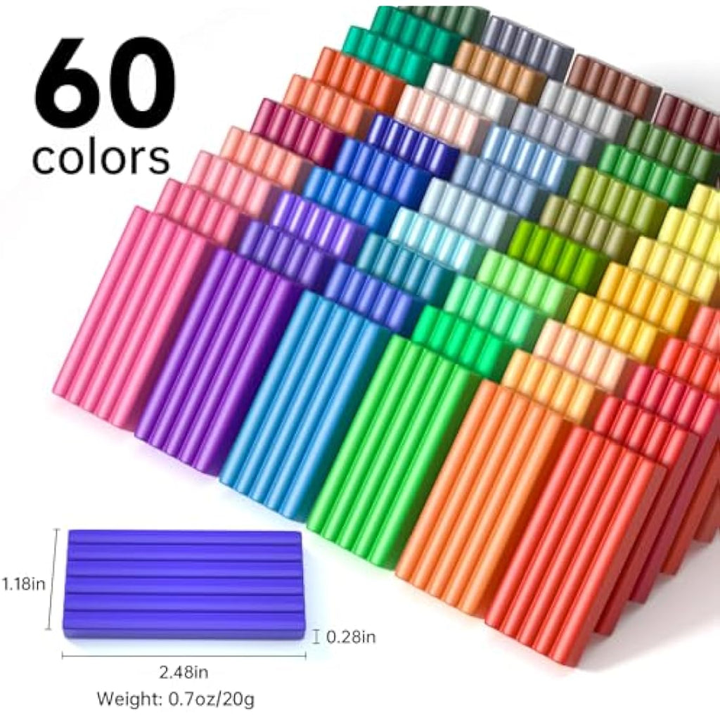 Shuttle Art 60 Colors Polymer Clay Kit | Oven Bake Modeling Clay Set