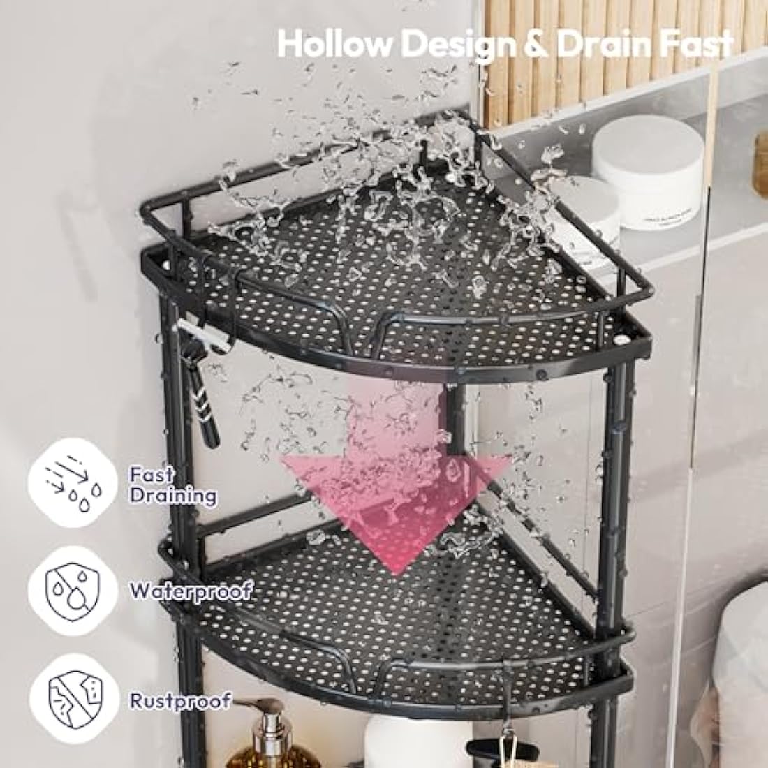 SWTYMIKI 3-Tier Corner Shower Caddy – Rustproof Stainless Steel Organizer