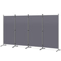 Angel Living 4 Panels Folding Room Divider | Privacy Screen with Polyester Fabric & Sturdy Iron Frame | Freestanding Partition for Office, Bedroom