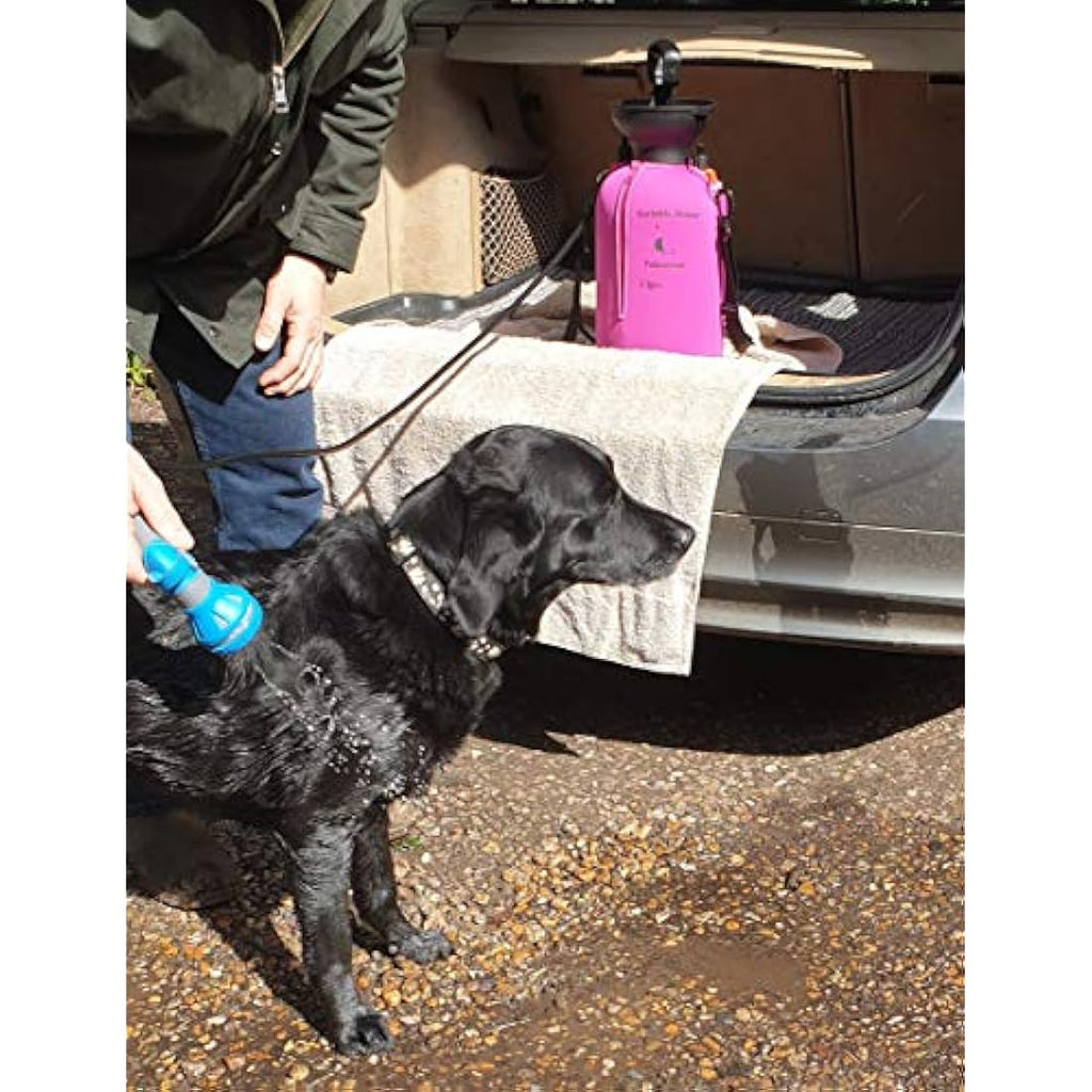 Petacarium Portable Insulated Dog Shower – 5L Red Neoprene Outdoor Kit